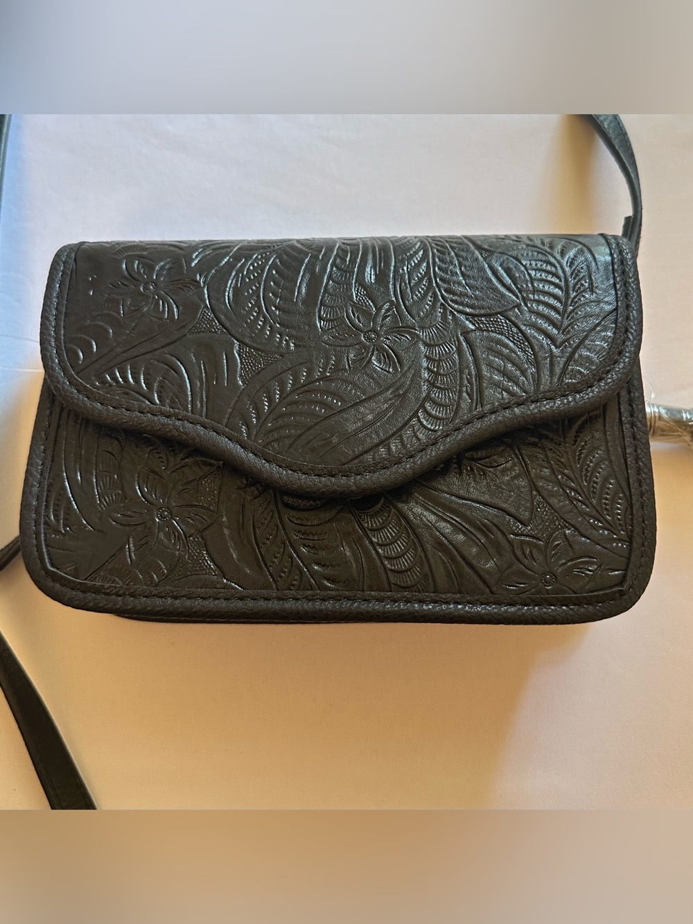 Rein & Bridle Black Embossed Western Crossbody Bag NWT